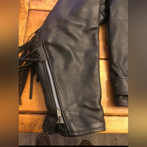 Leather Fringe Biker Jacket- Vintage - Picture 8 of 12